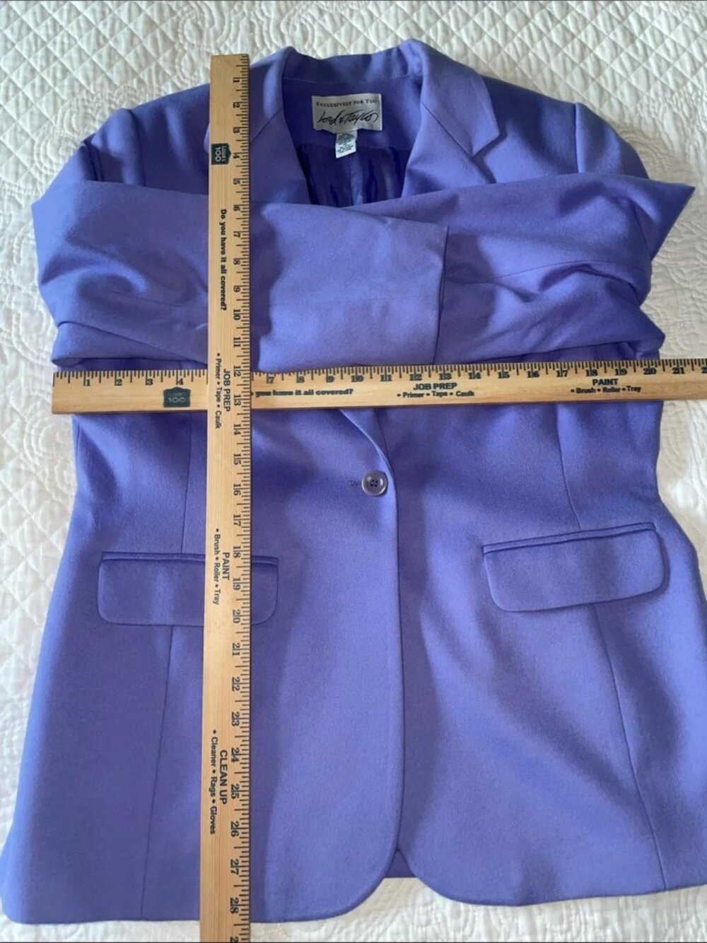 Lord & Taylor Exclusively For You Lavender Wool Cashmere Blazer Size 12 - Picture 9 of 10